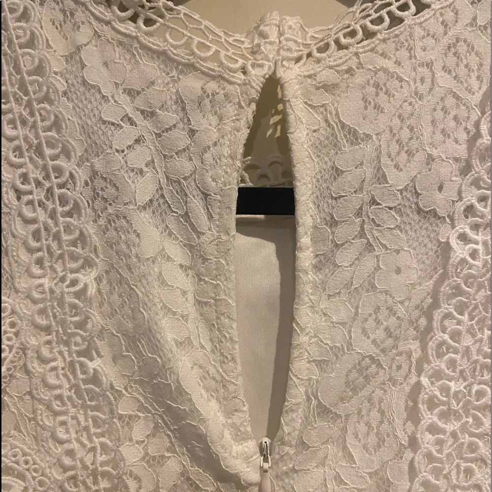 NWT Lulu's High-Neck White Lace Tank Mini Dress - Picture 8 of 11